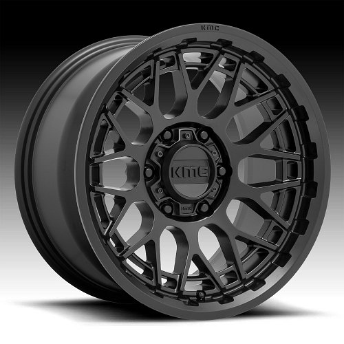 KMC Technic KM722 Satin Black Custom Wheels Rims 1